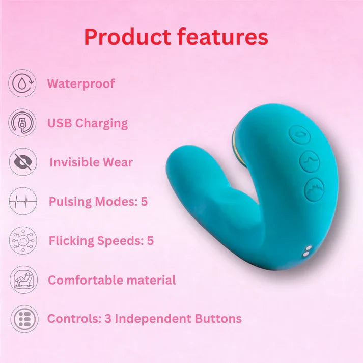Silicone G-spot Tapping Clitoral Stimulator Vibrator