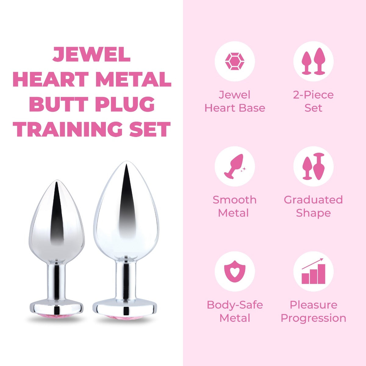 Viben Cheeky Charms Silver Heart Butt Plug