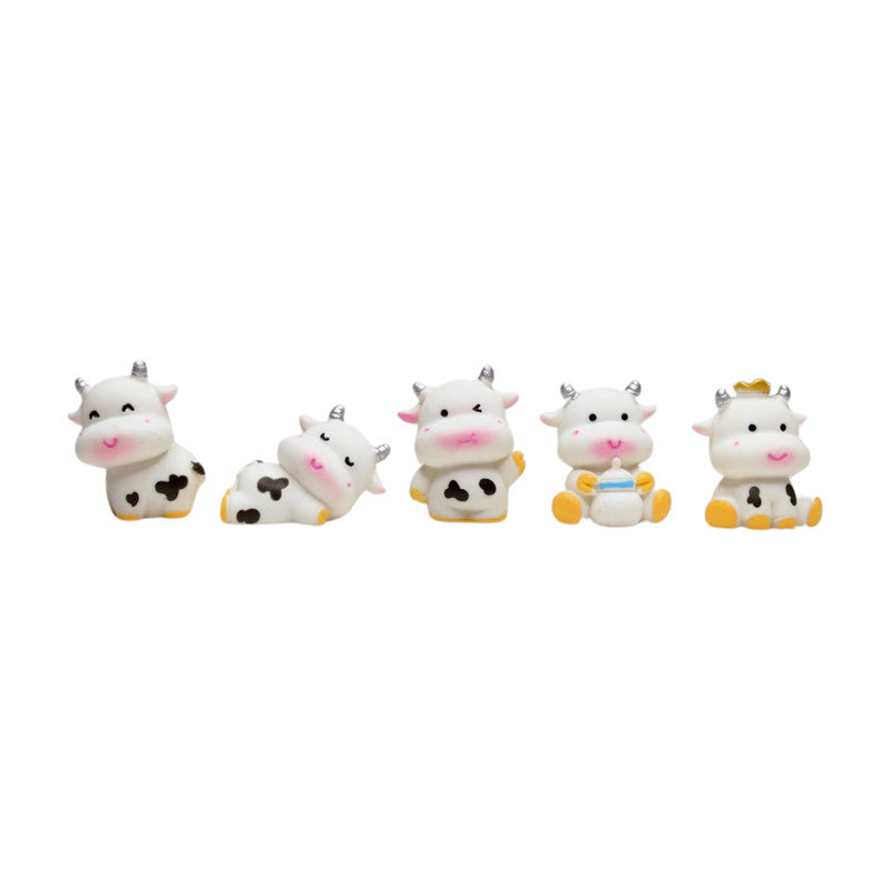 imported miniatures ( pack of 5) cows | Shelf Décor | Miniature Figurine| Shelf Décor | Resin Home décor | Gift Items| Fairy Garden Accessories | Doll House Accessories