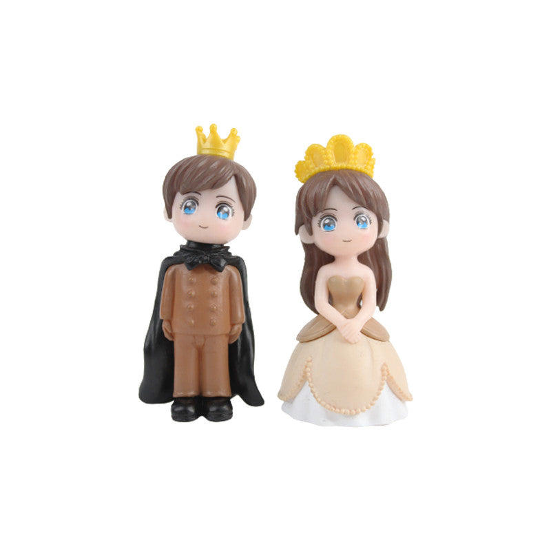 Cute King and Queen Couple Miniature Set of 2 | Fairy Garden Accessory| Doll House Accessory| Bonsai Tray Garden| Shelf Decor| Showpiece- 0.8x0.9x2.1 inch