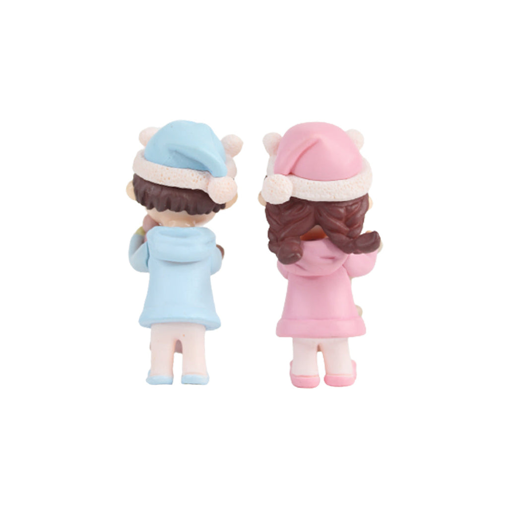 Wonderland Couple hugging teddy Miniatures | 1 Couple = 2Pc | Height 2.5 Inches | Miniature toys , cake toppers , small figuine, Valentine couple, gift, home decor, garden decor