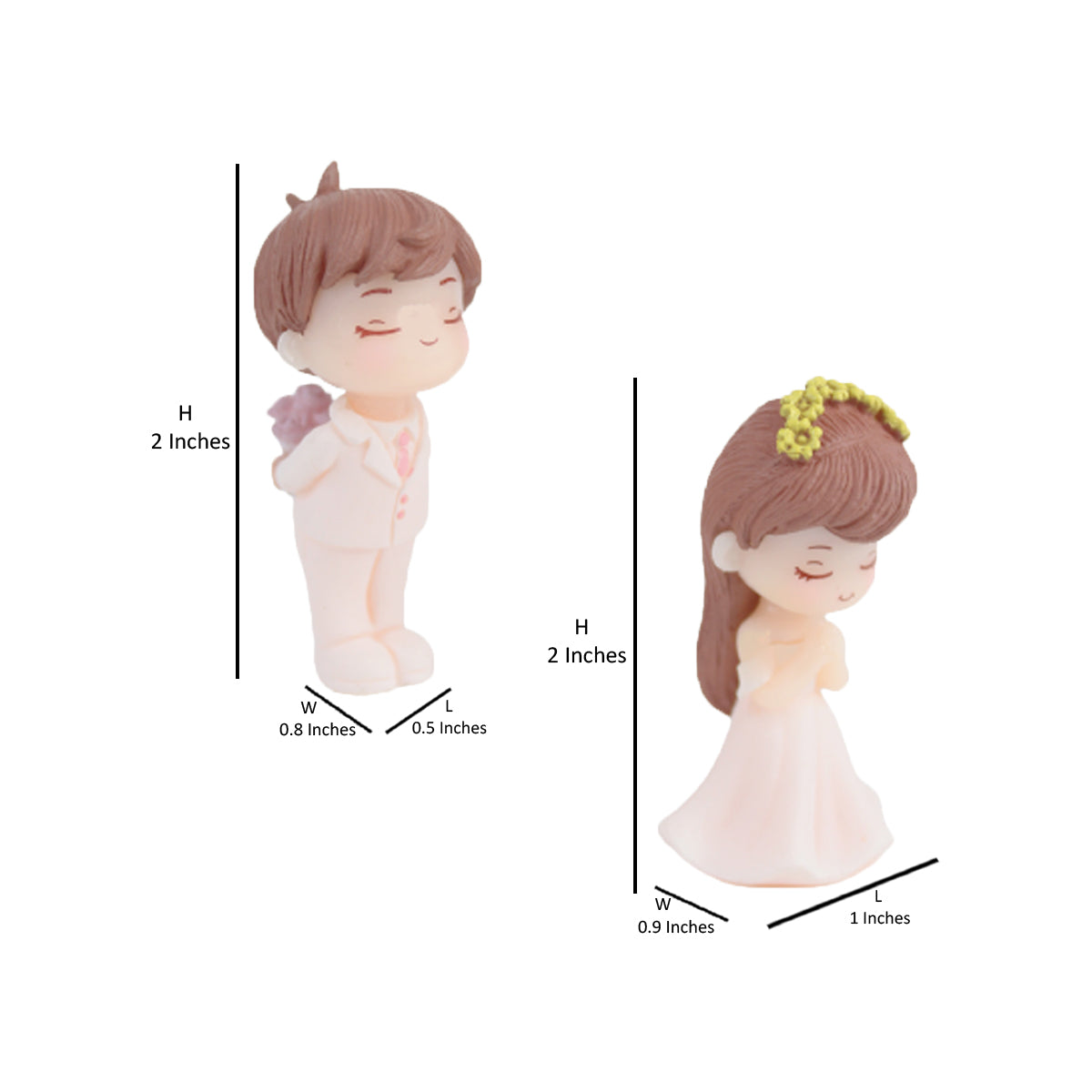 Surpring couple -1 (White)( Miniature toys , cake toppers , small figuine, Valentine couple)