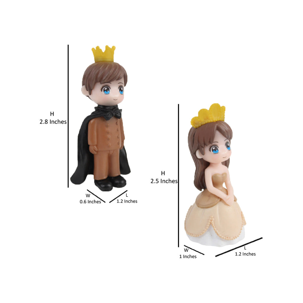 Cute King and Queen Couple Miniature Set of 2 | Fairy Garden Accessory| Doll House Accessory| Bonsai Tray Garden| Shelf Decor| Showpiece- 0.8x0.9x2.1 inch