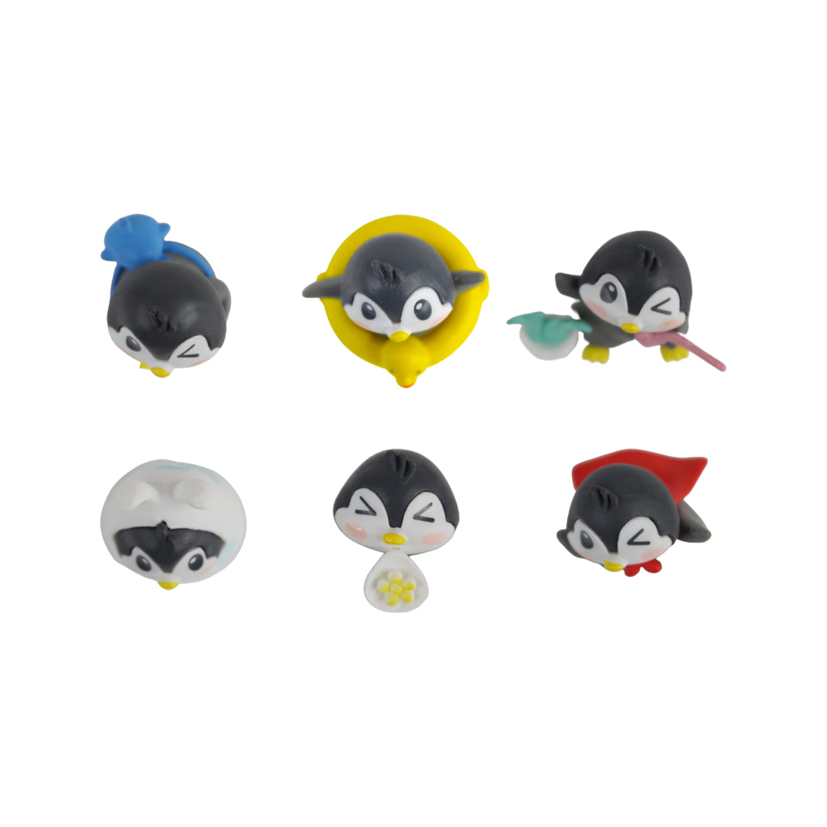 Cute Pengiun (set of 6)( Miniature toys , cake toppers , small figuine, Valentine couple)