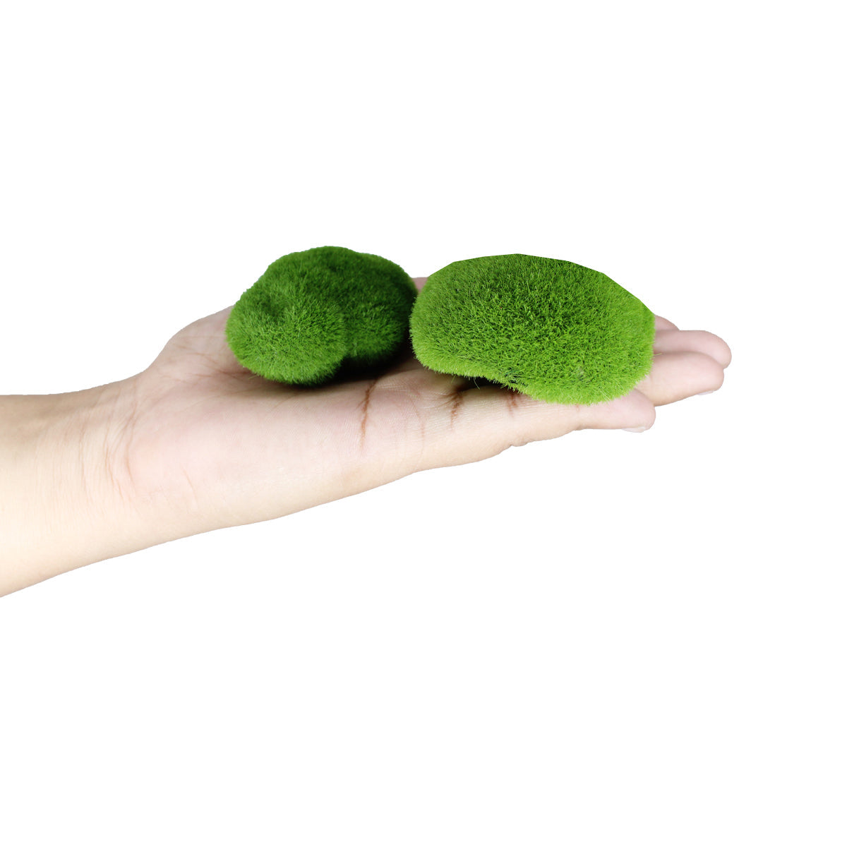 Miniature Toys:  (Set of 4) Small Moss Green Stone
