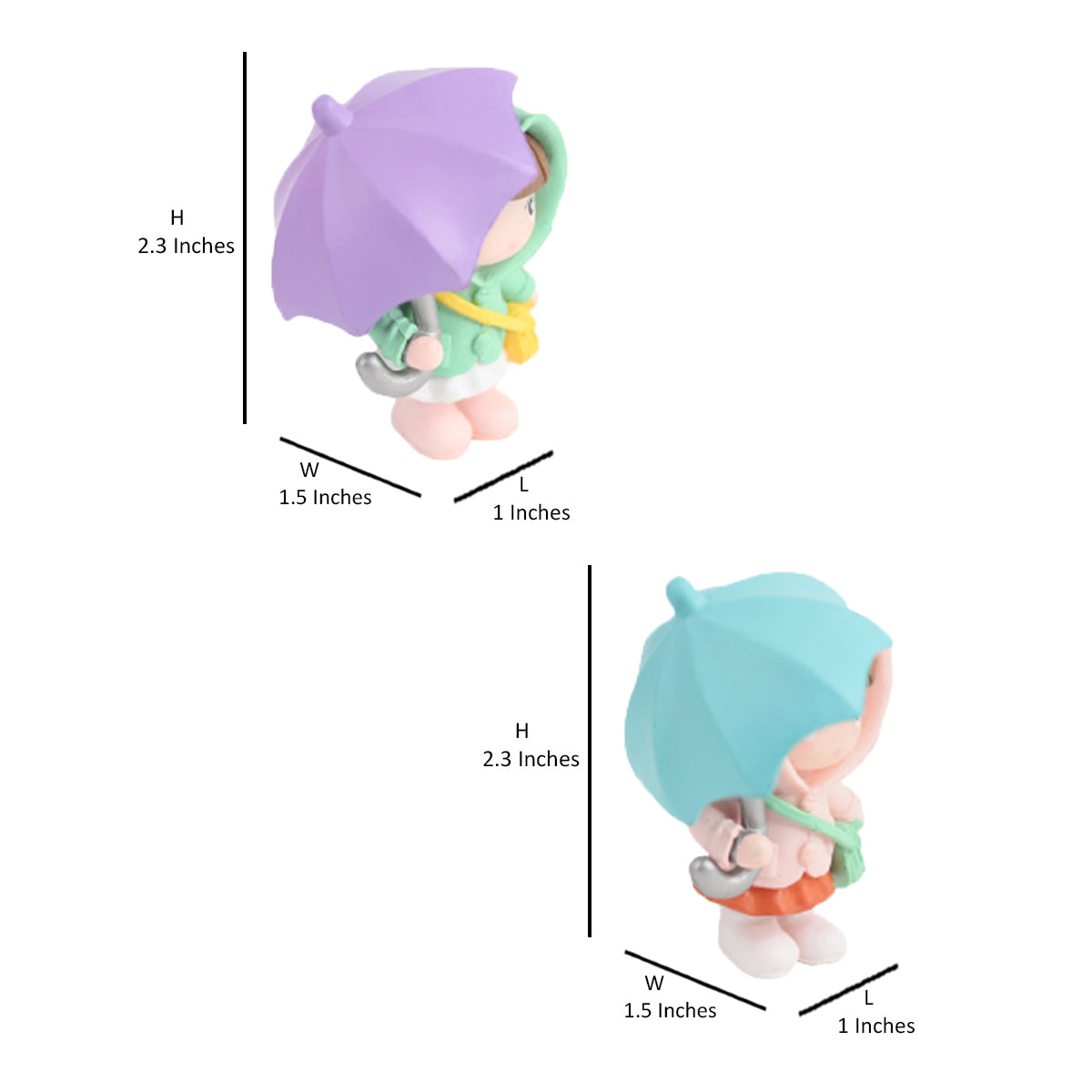 Open umbrella Holding couple-2( Miniature toys , cake toppers , small figuine, Valentine couple)