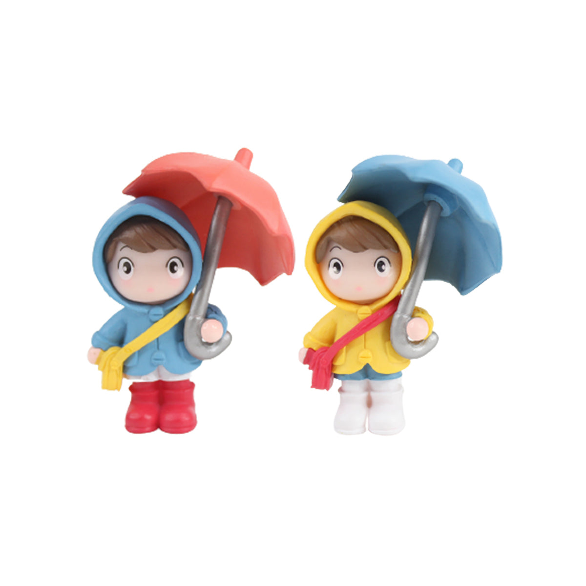 Open umbrella Holding couple-1 ( Miniature toys , cake toppers , small figuine, Valentine couple)