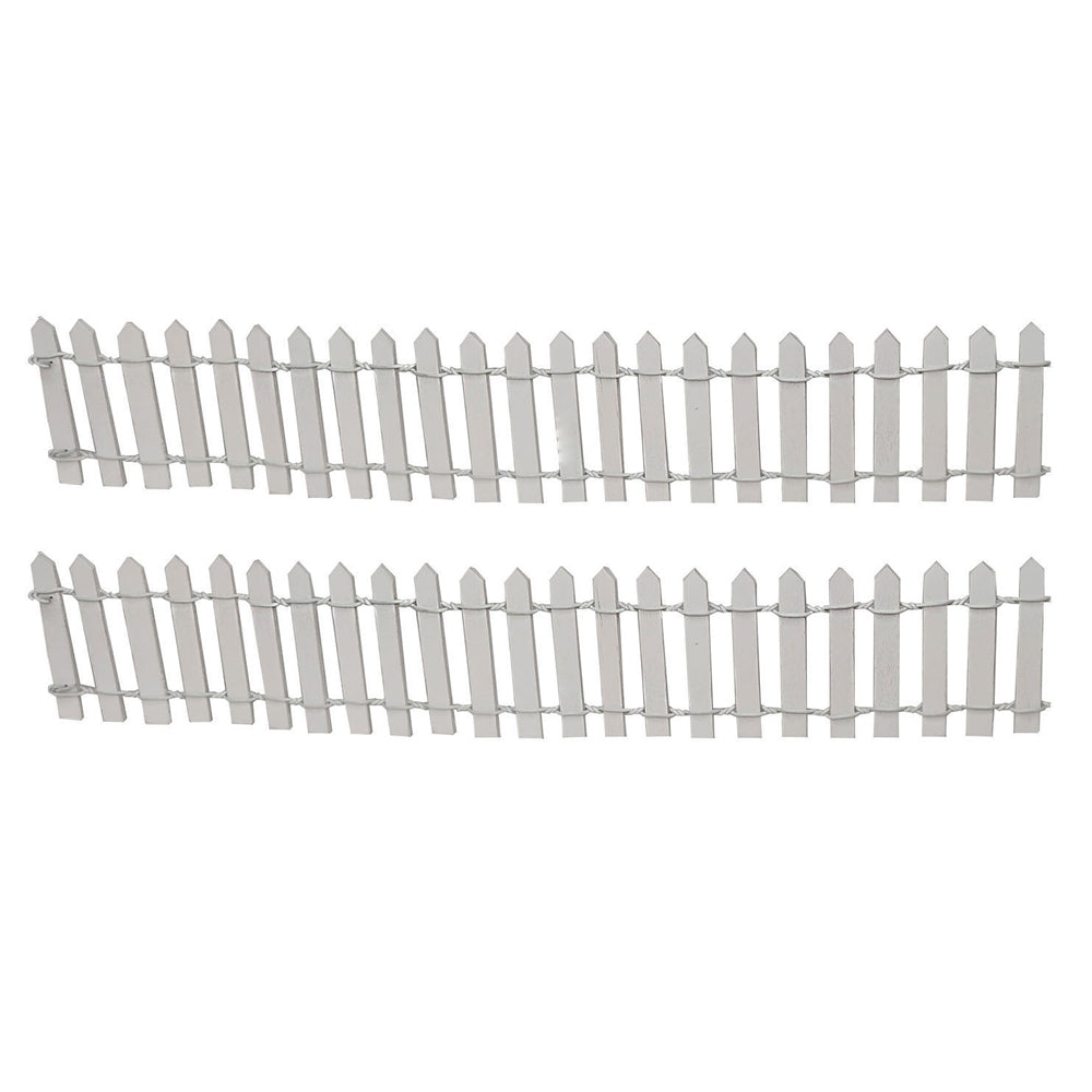 Miniature Toys: Set of 2 Mini Fence Long for Miniature Fairy Garden Toys in white
