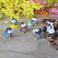 Cute Pengiun (set of 6)( Miniature toys , cake toppers , small figuine, Valentine couple)