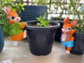 Climbing Bunny Garden Pot Hangers - Set of 2 Resin Rabbit Ornaments
