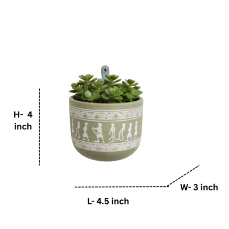 Sage Green Folk Art Wall Planter-For Indoor/Outdoor Decor, (Plant not included)