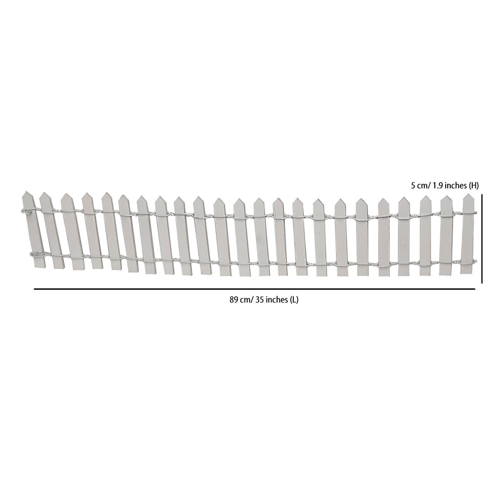 Miniature Toys: Set of 2 Mini Fence Long for Miniature Fairy Garden Toys in white