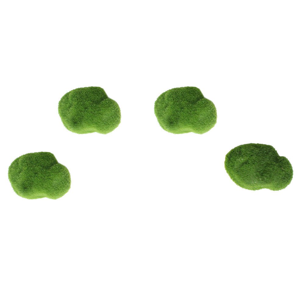 Miniature Toys:  (Set of 4) Small Moss Green Stone