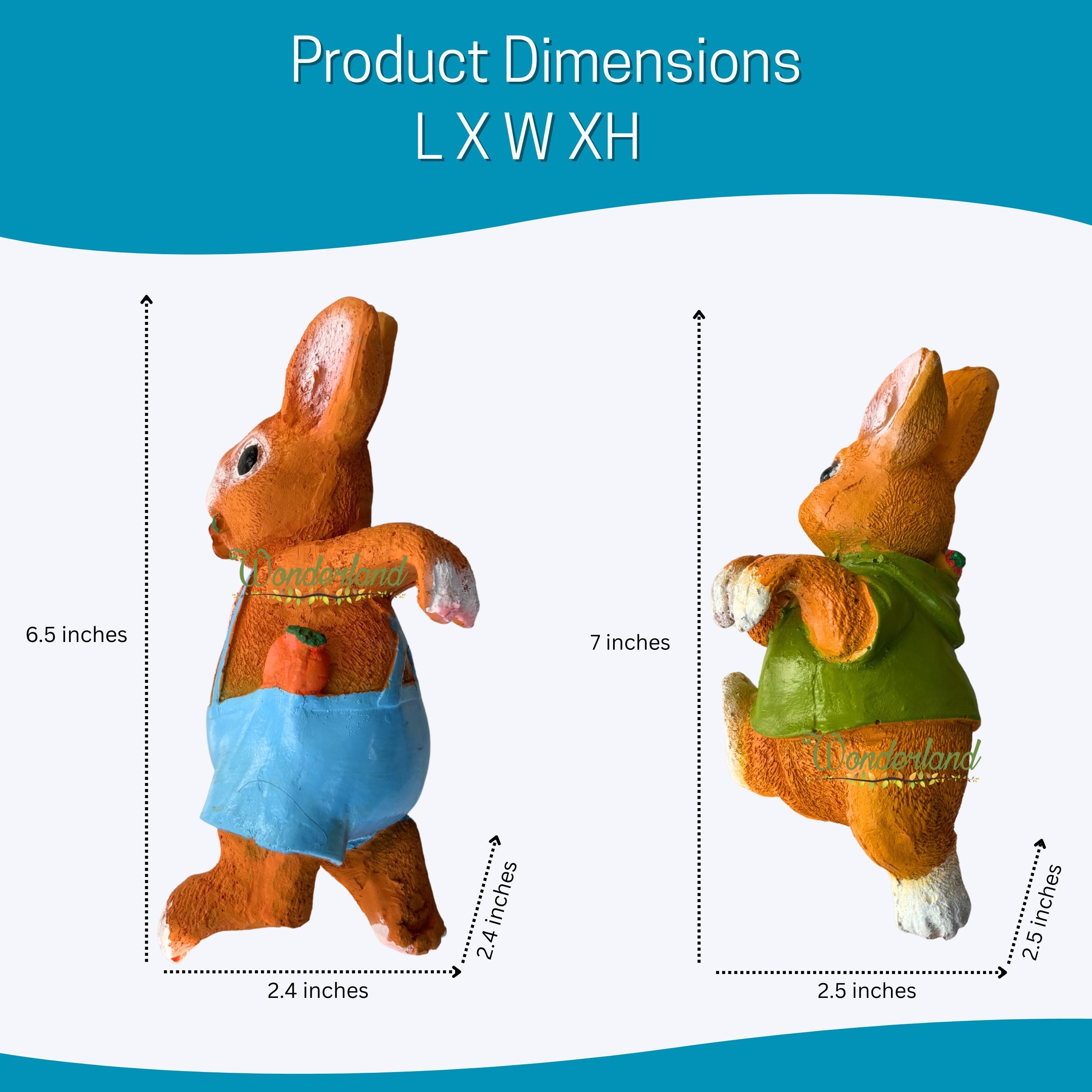 Climbing Bunny Garden Pot Hangers - Set of 2 Resin Rabbit Ornaments