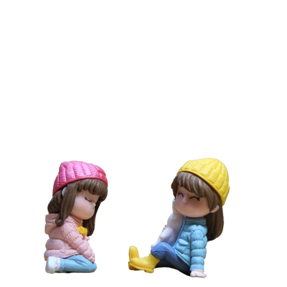 Imported Miniatures (2pc) Two Girls Sitting