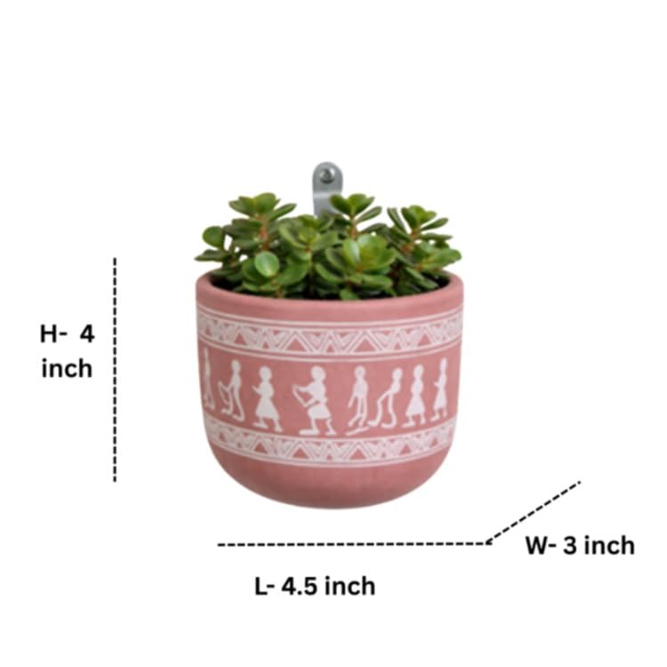 Red Terra Cotta Folk Art Wall Planter-Cute Plant Pot - For Indoor/Outdoor Decor, For Plants, Flowers, And Herbs( Plant not included)