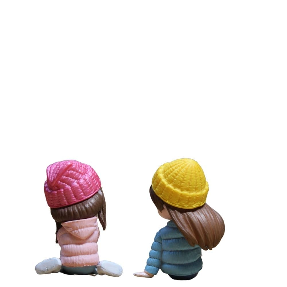 Imported Miniatures (2pc) Two Girls Sitting