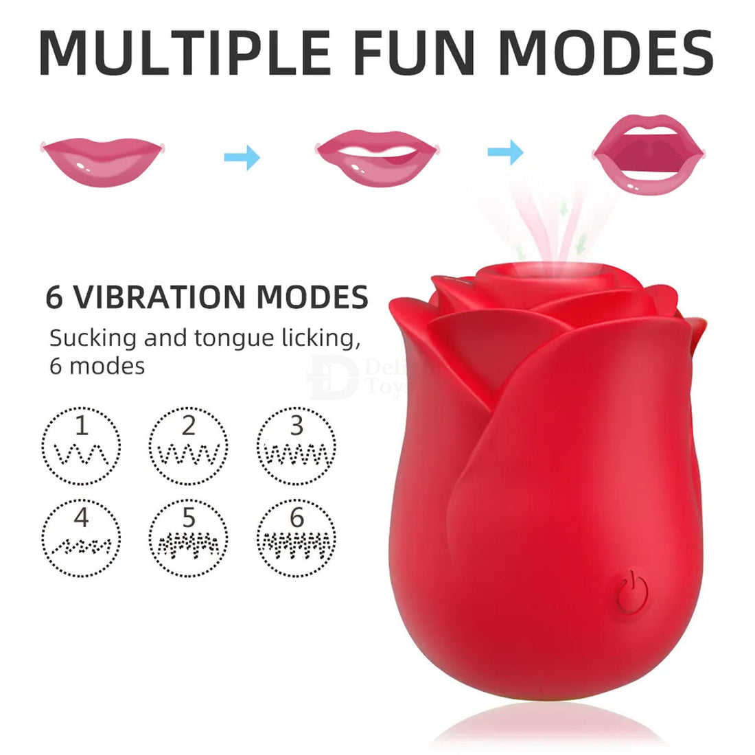 Rose Nipple Tongue Licking Clitoral Sucking Vibrator