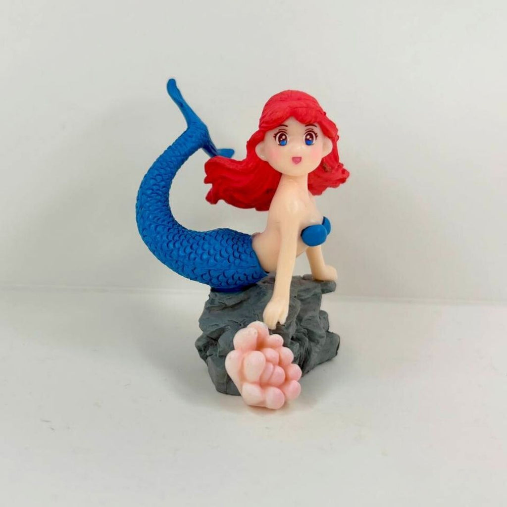 Wonderland 4-Pack Miniature Mermaid Figurines Set - Colorful Resin Decor for Fairy Garden, Dollhouse, and Terrariums