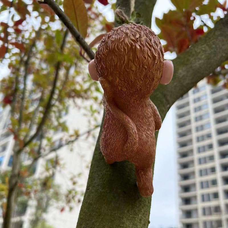 Cute Hanging Garden Ornaments - Climbing Monkey & FoxTree Hugger (Set of 2)