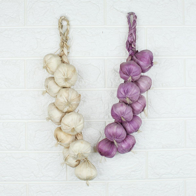  ( Set of 2 Onion and Garlic Artificial Hanging Vegetable String Combination Kitchen Decoration