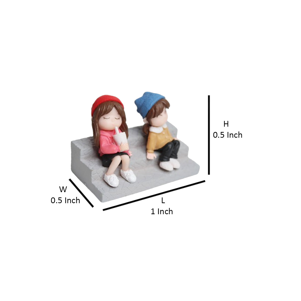 Wonderland Two Sister on Stairs|Miniature Figurine| Shelf Décor | Resin Home décor | Gift Items