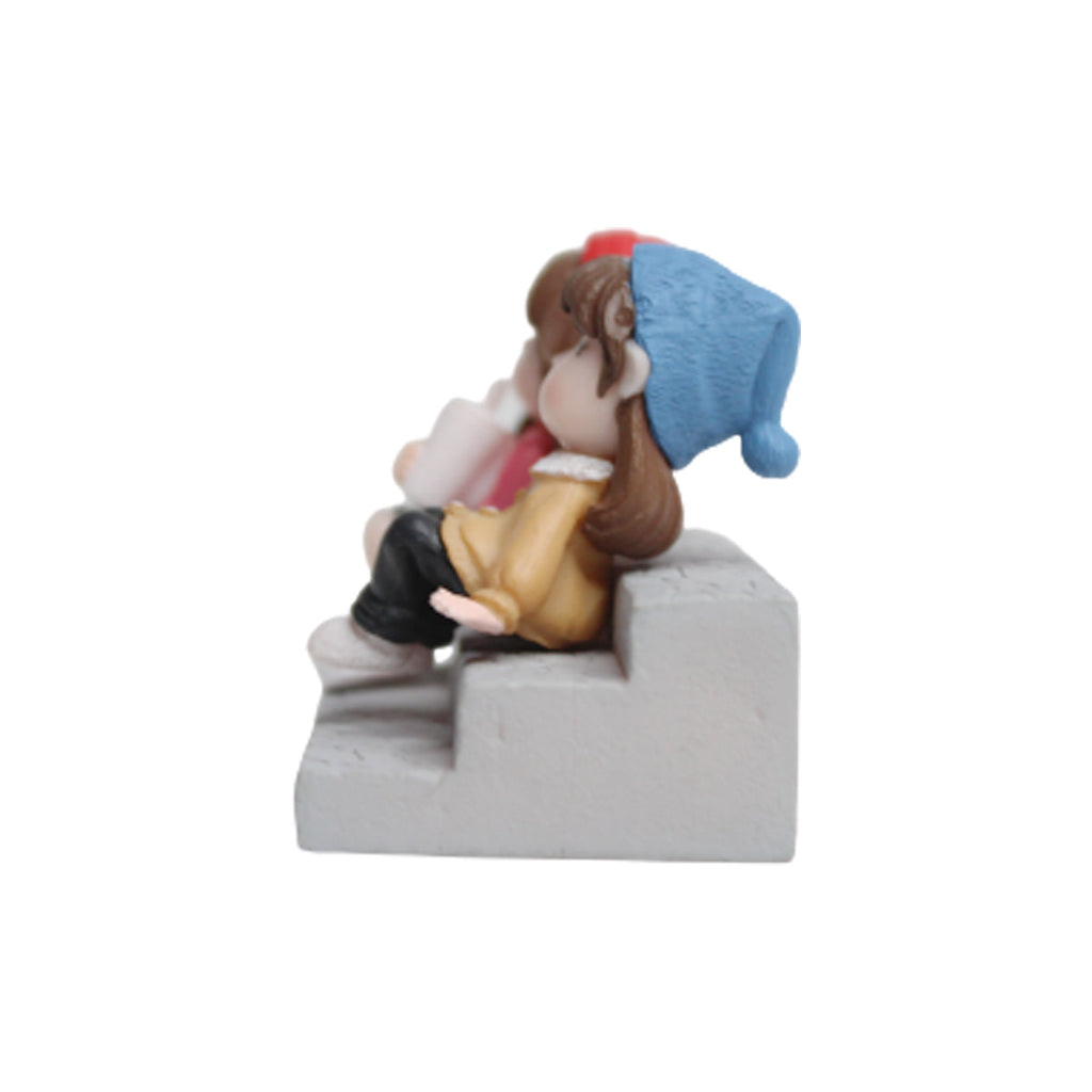Wonderland Two Sister on Stairs|Miniature Figurine| Shelf Décor | Resin Home décor | Gift Items