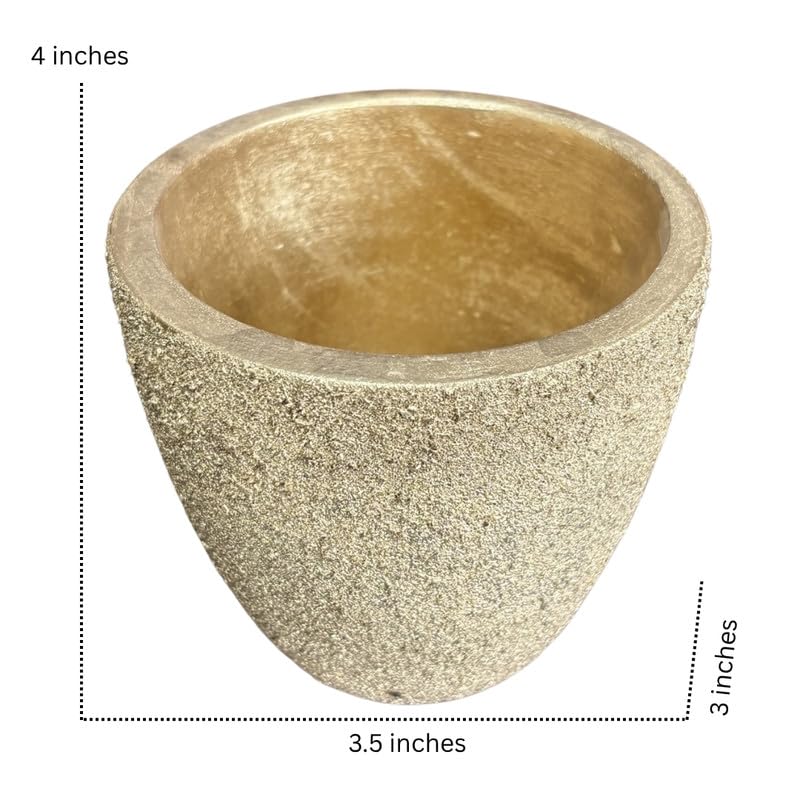 Terracotta Pot - Textured Gold Cone Planter - Modern Aesthetic Pot - For Indoor/Outdoor Decor, For Plants, Flowers, And Herbs Gold