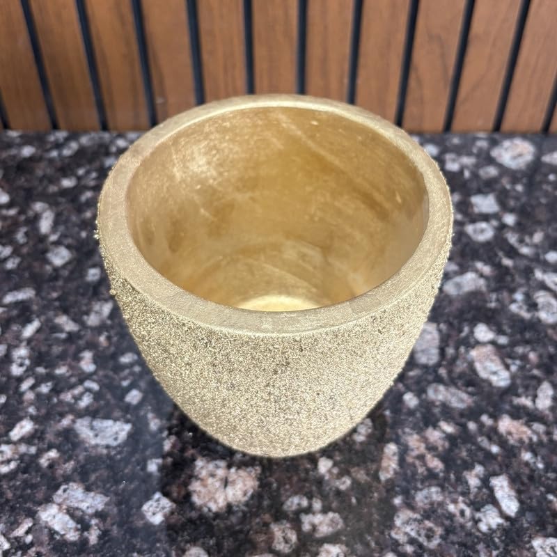 Terracotta Pot - Textured Gold Cone Planter - Modern Aesthetic Pot - For Indoor/Outdoor Decor, For Plants, Flowers, And Herbs Gold