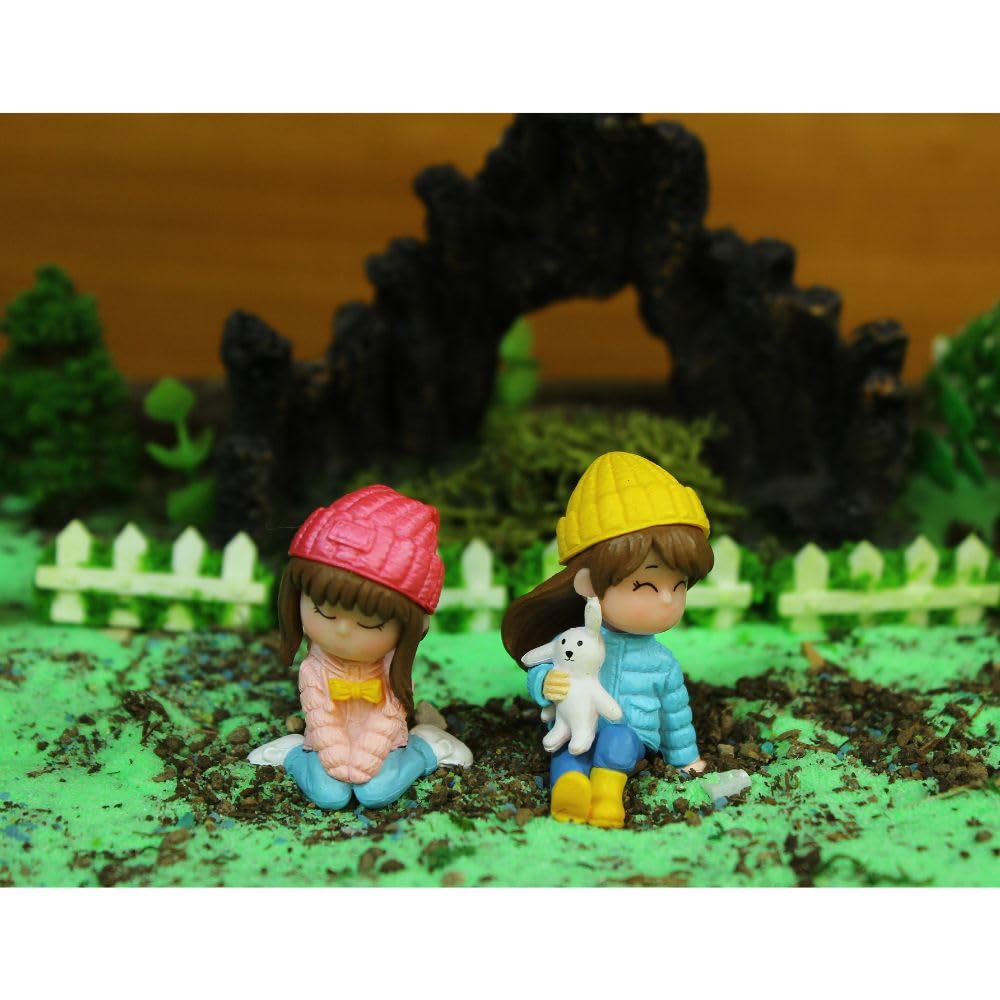 Imported Miniatures (2pc) Two Girls Sitting