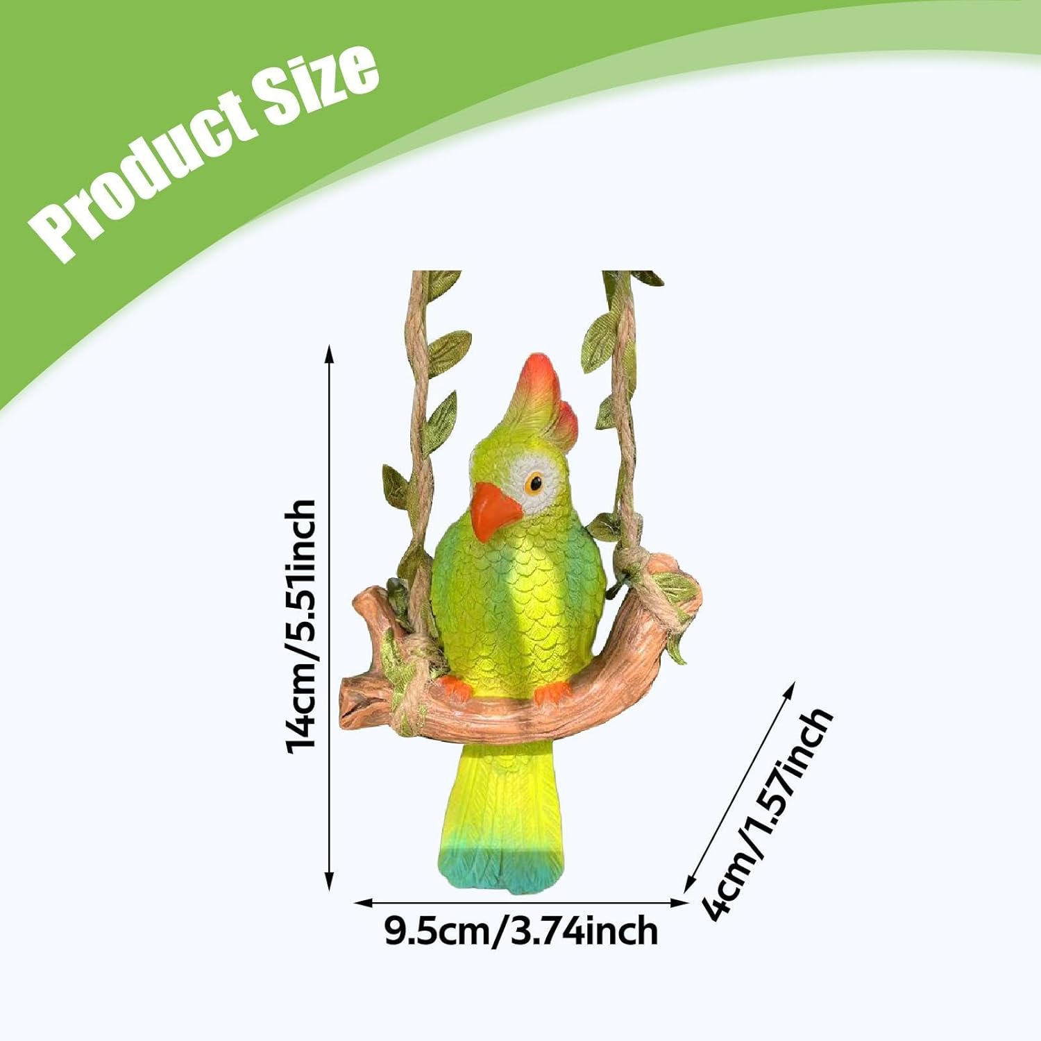 Pair of Hanging Garden Bird Statues – Decorative Colorful Parrot Figurines