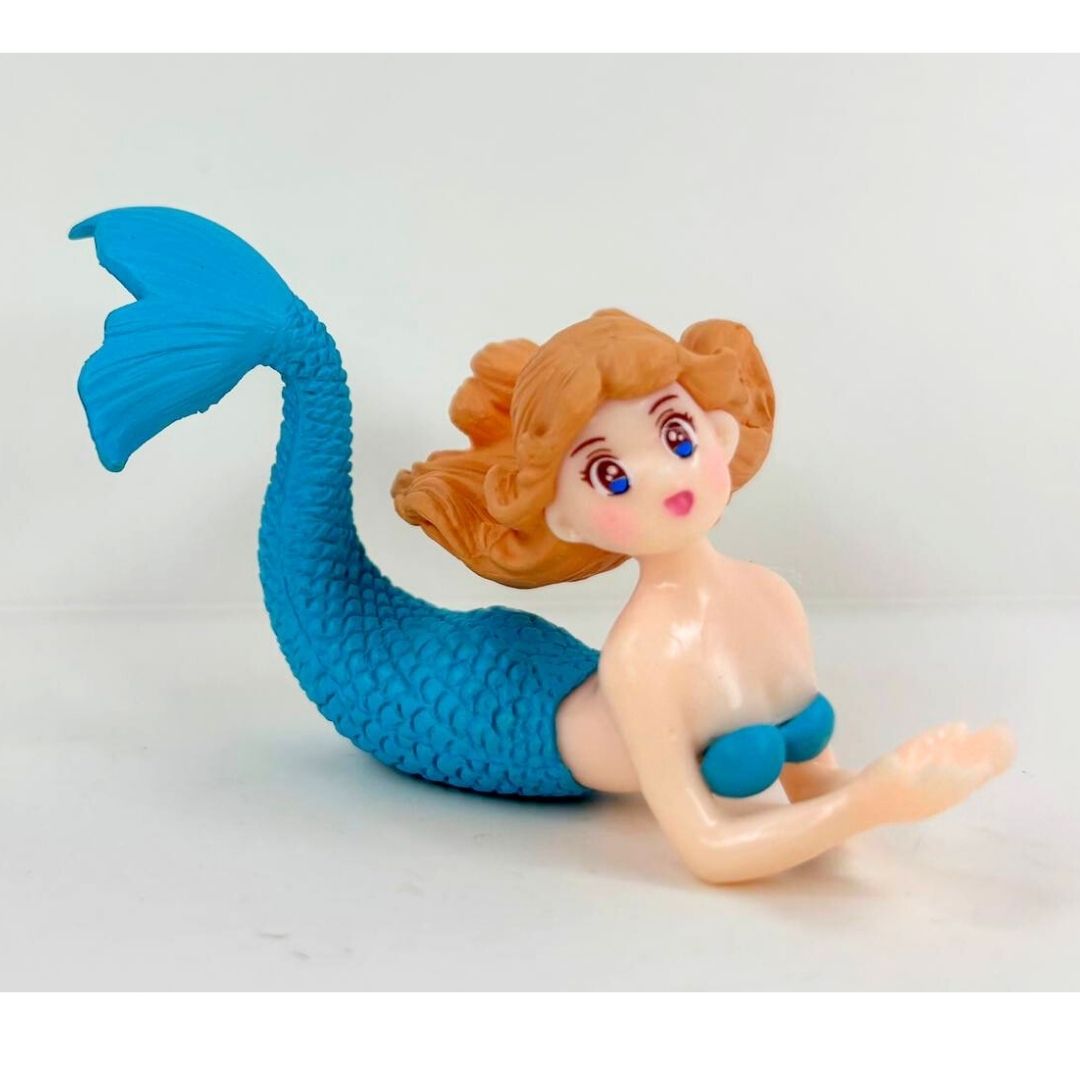 Wonderland 4-Pack Miniature Mermaid Figurines Set - Colorful Resin Decor for Fairy Garden, Dollhouse, and Terrariums