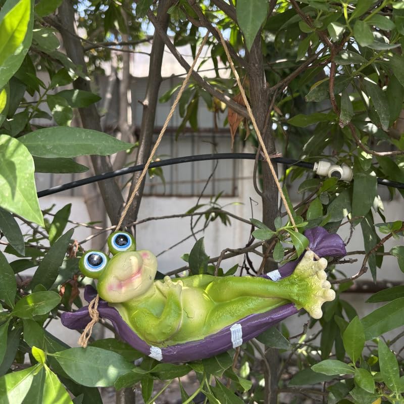 Frog on Hammock - Cheerful Garden & Indoor Hanging Décor