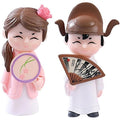 Wonderland Sweetheart Couple Miniature Statues – 2-Piece Set of Romantic Figurines for Home Decor, Desktop Ornaments, and Gift Displays