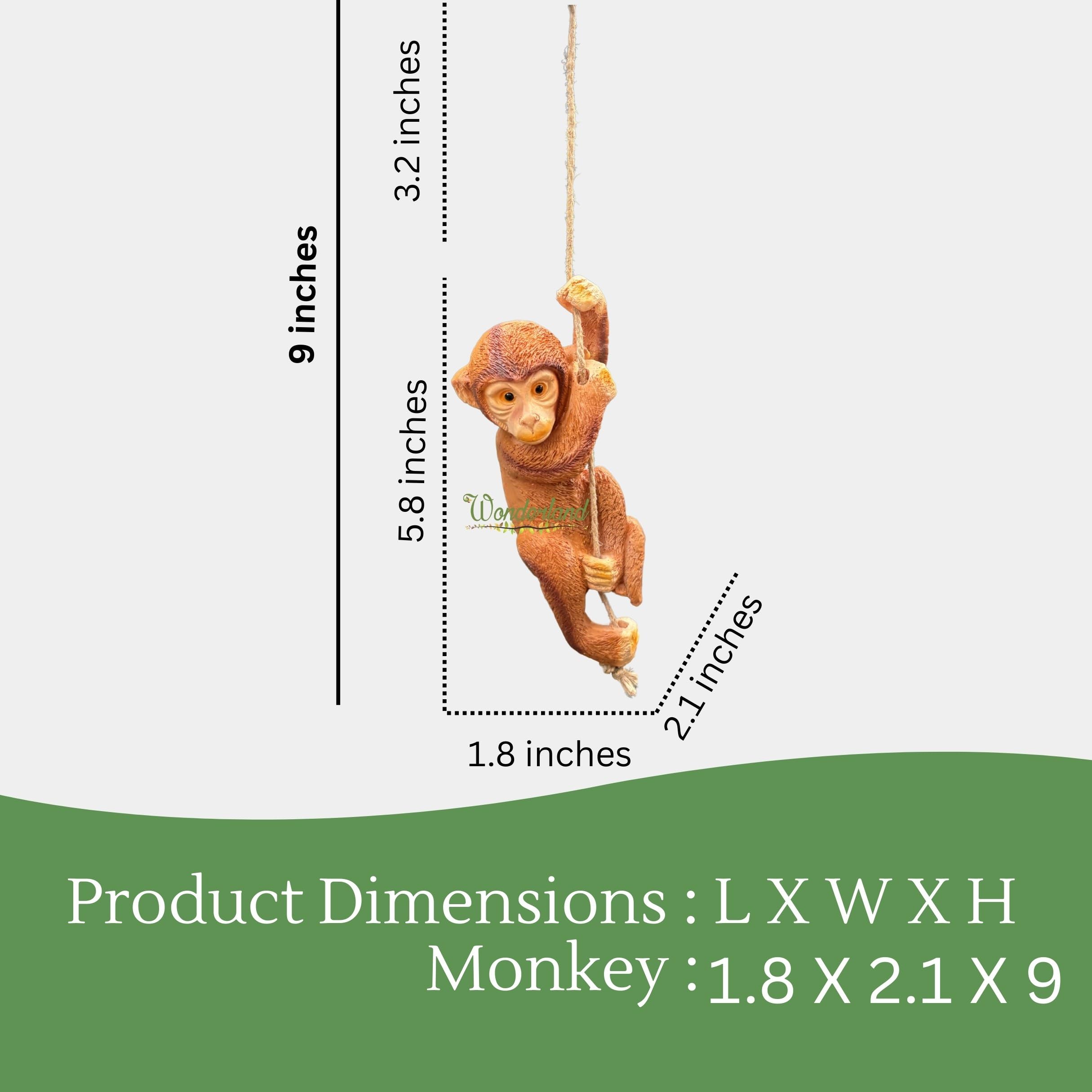 Adorable Hanging Monkey Garden Statue – Weather-Resistant Resin Figurine with Jute Rope