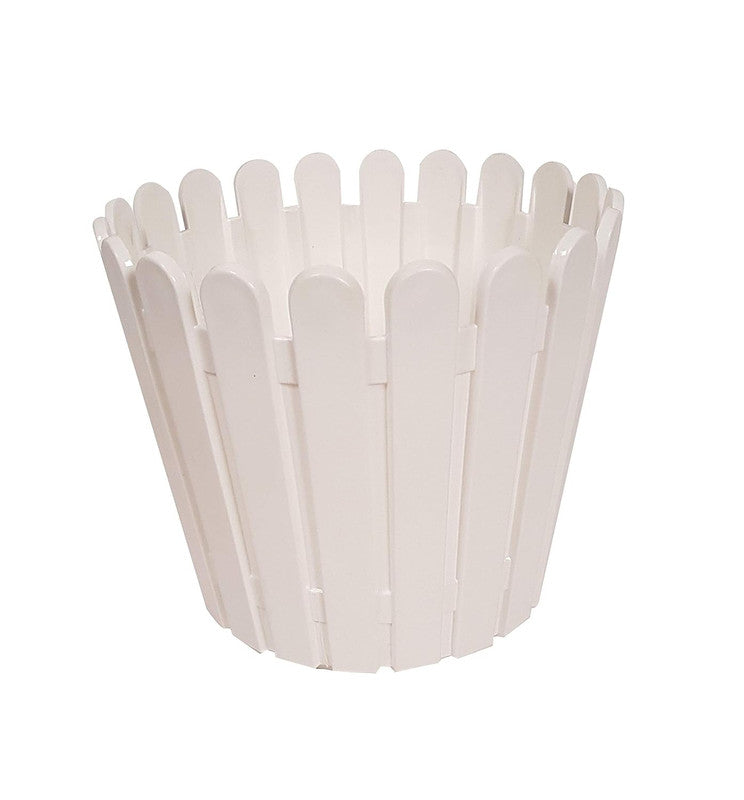 (White, Single pc) Fence Fresh Plastic Garden Planter