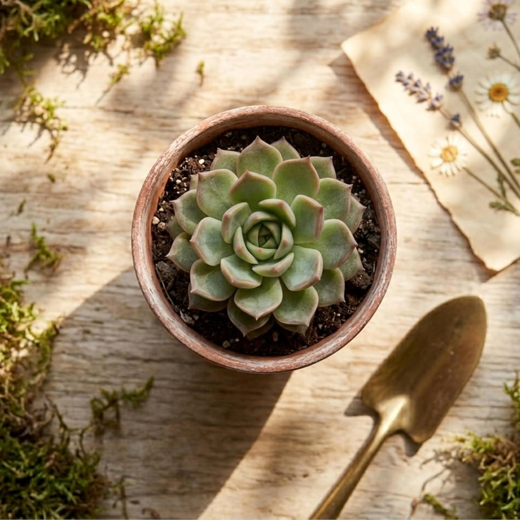 Hand-Finished Distressed Terracotta Planter – 5-Inch Rustic Weathered Clay Pot for Succulents, Herbs, and Indoor Plants