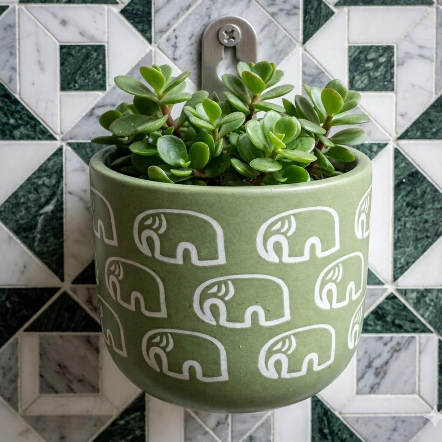 Elephant Parade Wall Planter (Sage Green)-For Indoor/Outdoor Decor, For Plants, Flowers, And Herbs(plant not imcluded)