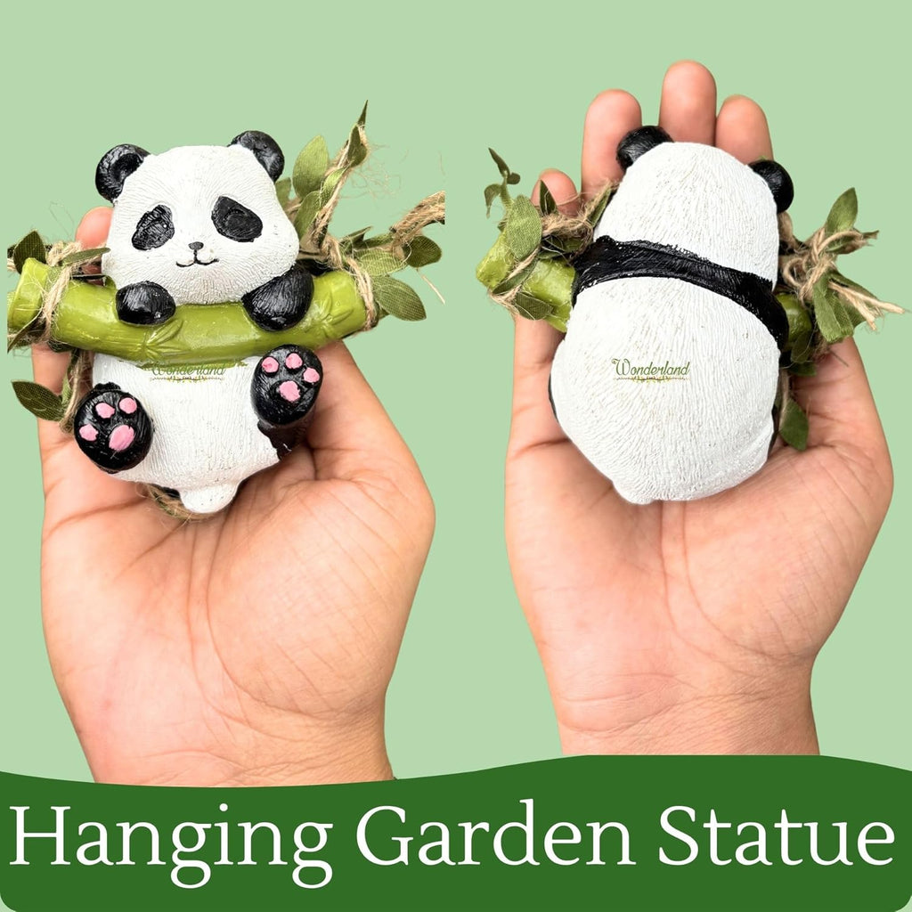Adorable Hanging Panda on Bamboo Swing Figurine