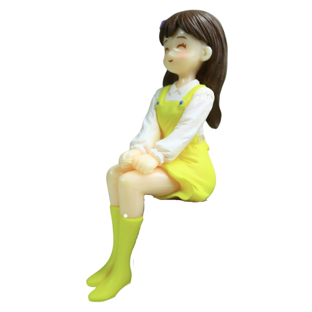 (set of 4) Adorable Sitting Girls Miniature| Girls Figurine for Home, Car and Office Decor| Bonsai Tray Garden -1.1x0.5x3.14 inch