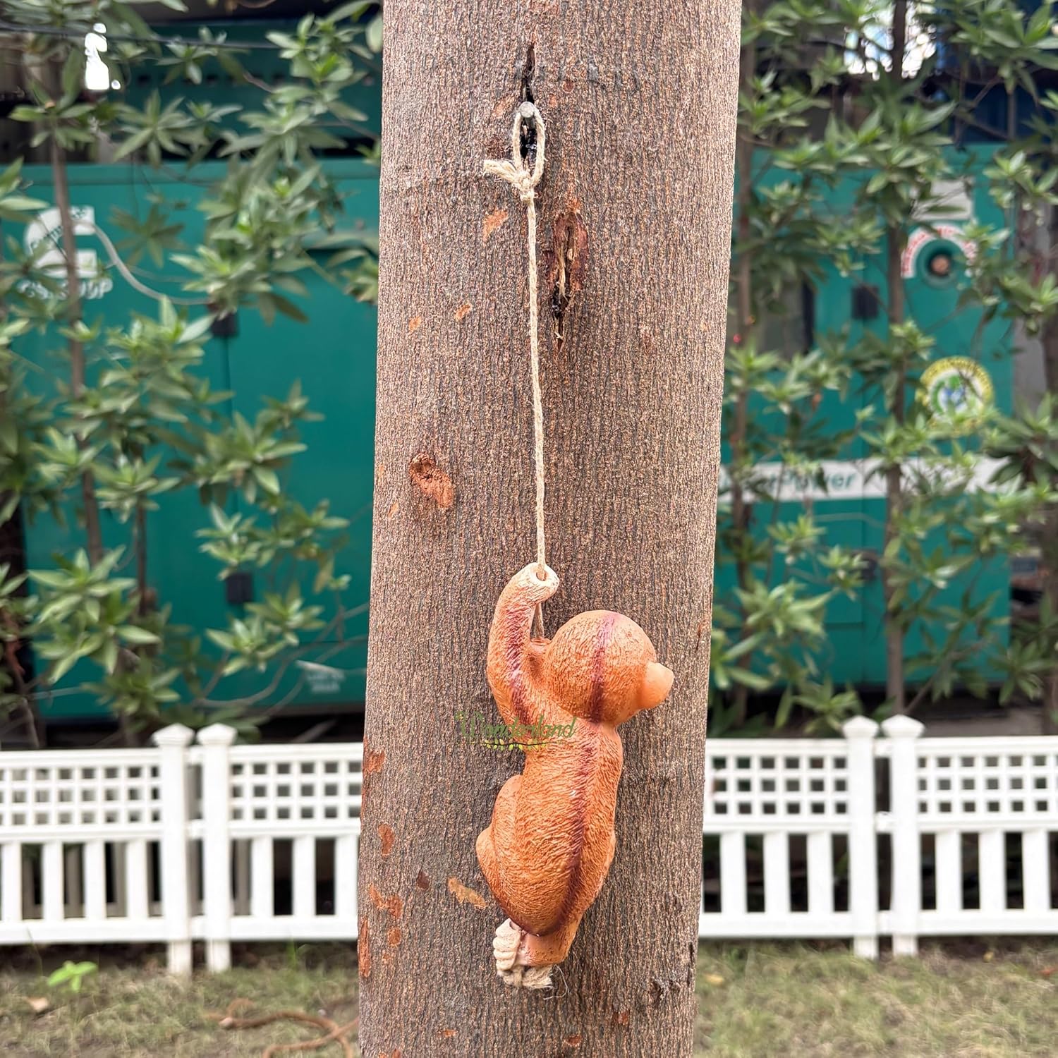 Set of 2 Light Brown Realistic Hanging Monkey Sculpture