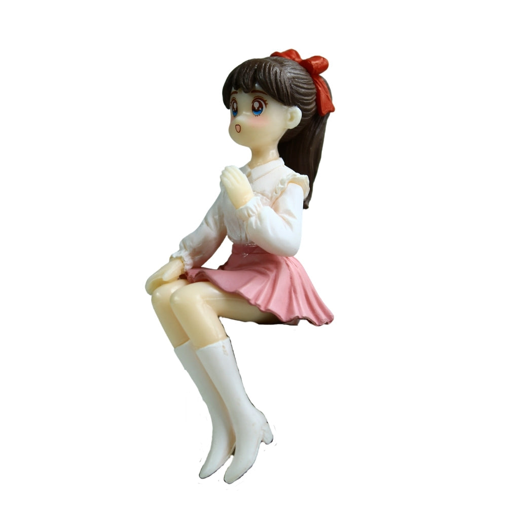 (set of 4) Adorable Sitting Girls Miniature| Girls Figurine for Home, Car and Office Decor| Bonsai Tray Garden -1.1x0.5x3.14 inch