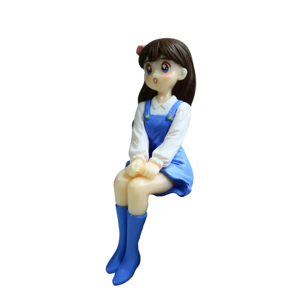 (set of 4) Adorable Sitting Girls Miniature| Girls Figurine for Home, Car and Office Decor| Bonsai Tray Garden -1.1x0.5x3.14 inch