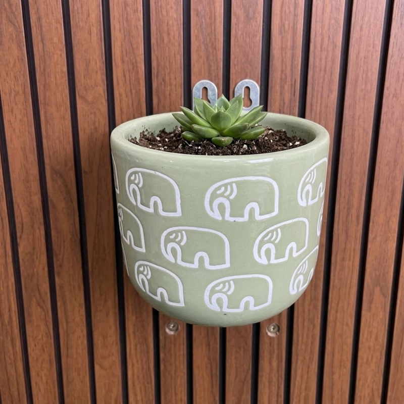 Elephant Parade Wall Planter (Sage Green)-For Indoor/Outdoor Decor, For Plants, Flowers, And Herbs(plant not imcluded)
