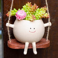 Whimsical Hanging Swing Planter – Handcrafted Ceramic Succulent Pot- Plant Not Included