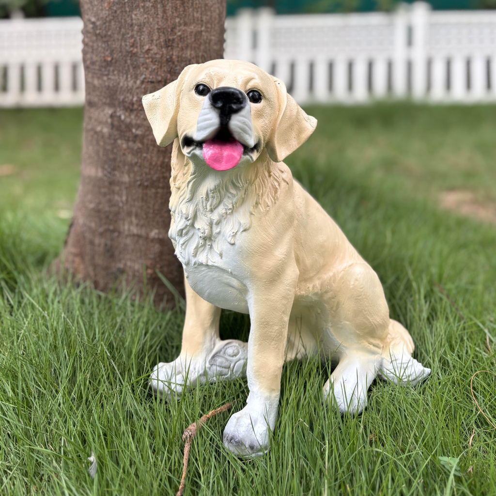 Artificial Real Looking Dog Resin Garden Decoration