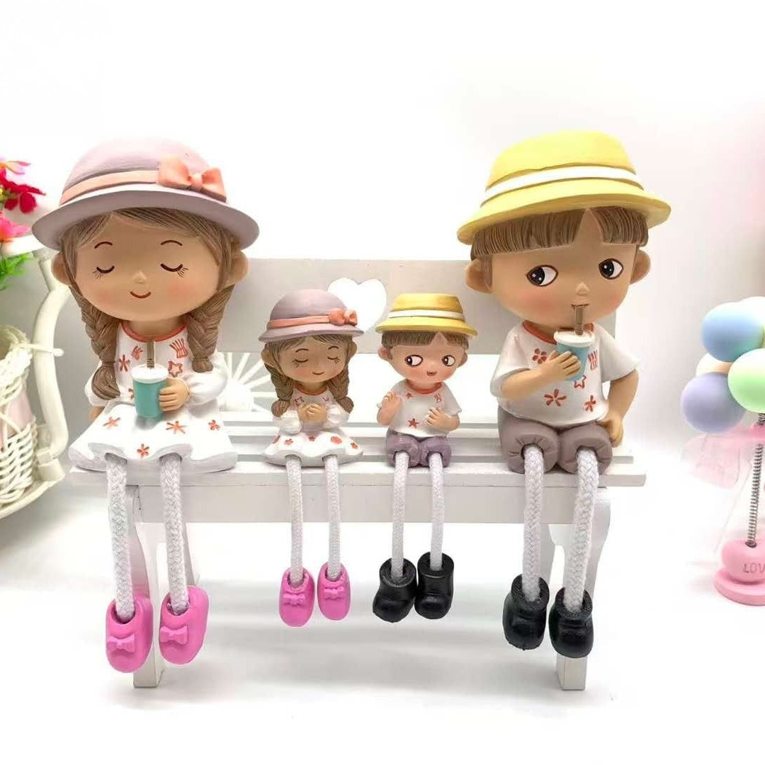 Hanging Legs Showpiece Drinking Juice  Figurine for Home Decoration