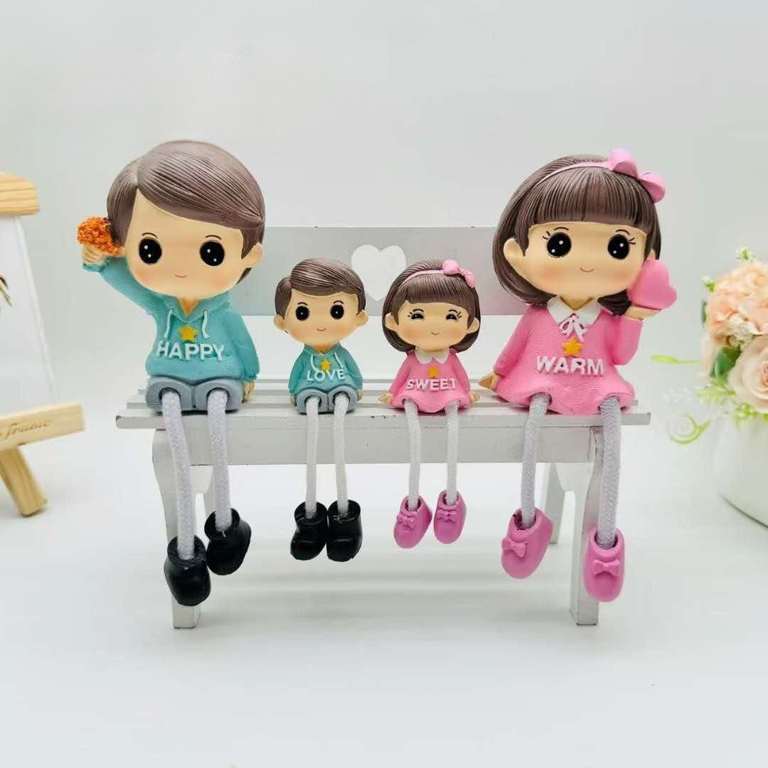 Hanging Legs Family Showpiece with Bouque