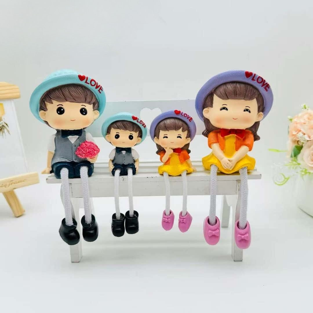 Family Cap Hanging Legs Decorative Figurine