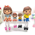 Couple with Kids Hanging Legs Showpiece